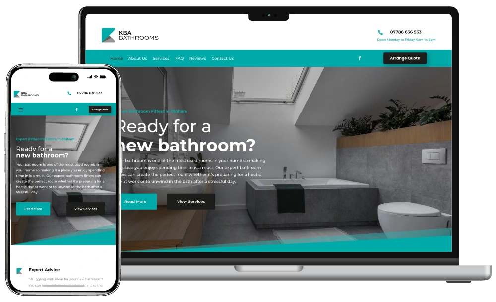 KBA Bathroom - Website Design