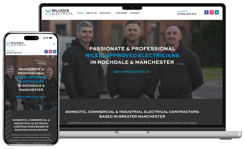 Millrace Electrical - Affordable websites